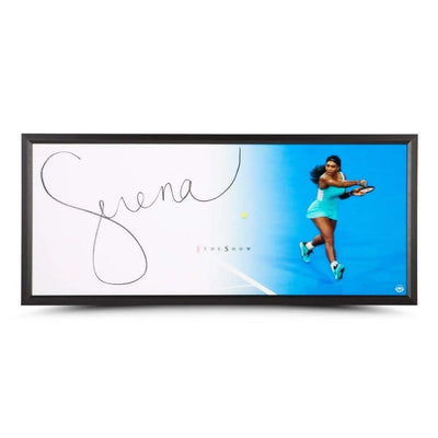 Tirage d'art encadré et autographié Upper Deck Serena Williams The Show "Revers"