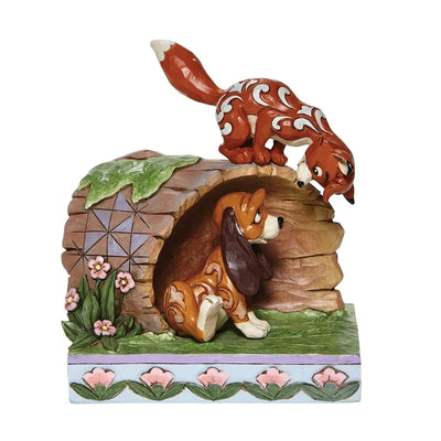 Disney Le Renard et le chien sur une bûche « Amis improbables » par Jim Shore