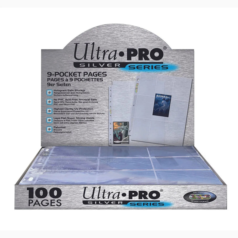 Pages Ultra Pro Silver Series 9 pochettes pour cartes de taille standard, paquet de 100