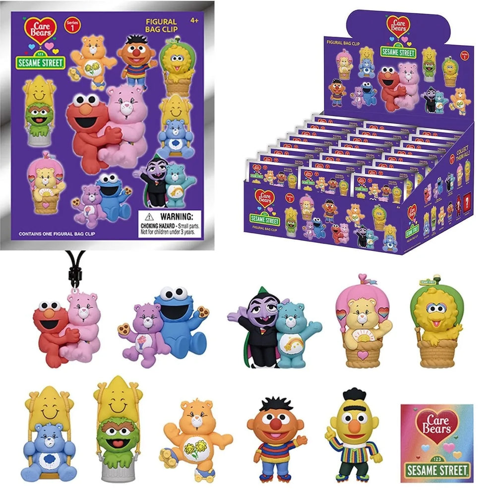 Porte-clés mystère en mousse 3D Care Bears x Sesame Street