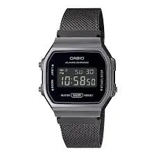CASIO Classique Métal Vintage Argent Noir | A168WEMB-1BVT