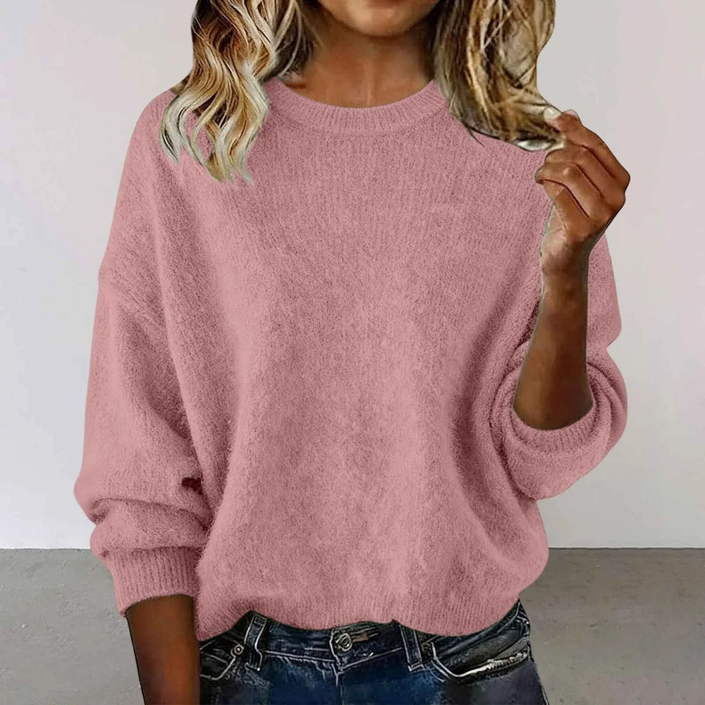 Women’s New Arrival Solid Color Crew Neck Sweater – Loose Casual Autumn Knitwear