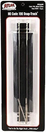 Atlas HO Code 100 Rerailer Nickel-Silver Rail Black Ties 3 Pack