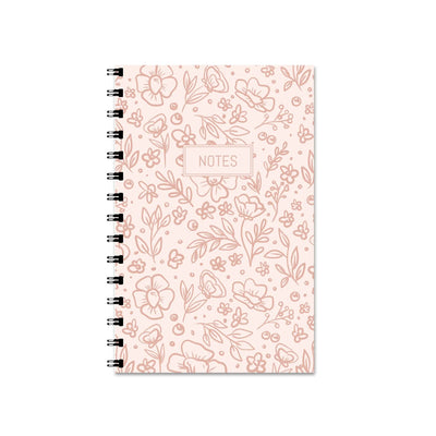 Carnet à fleurs roses