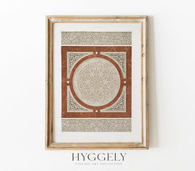 Vintage Arabic Mosque Textile Art Print SK0153
