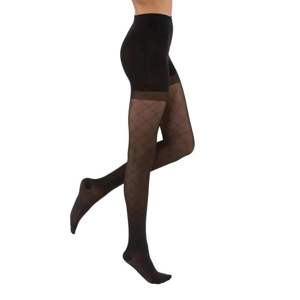 Bas de contention JOBST UltraSheer à motif diamanté, 20-30 mmHg, à la taille, bout fermé