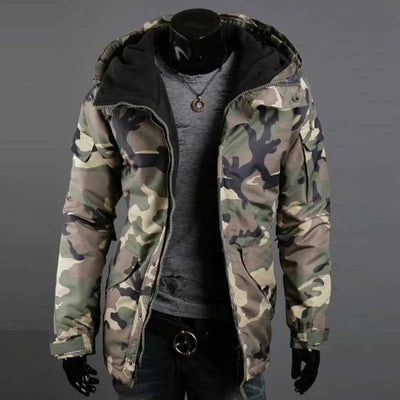 Military Camo Hoodie Jacket – Men's Lightweight British Fashion Outerwear