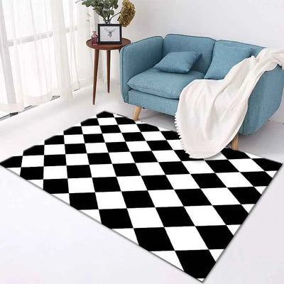 Tapis d'aire de séjour Nordic – Tapis moderne en polyester pour chambre à coucher, salon et décorations d'intérieur