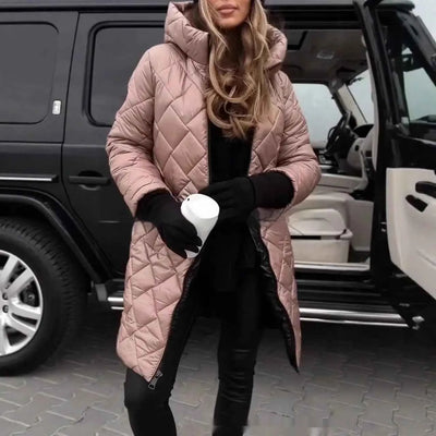Long Manteau Décontracté à Capuchon pour Femmes