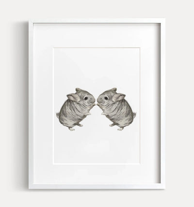 Chinchilla Twins Art Print