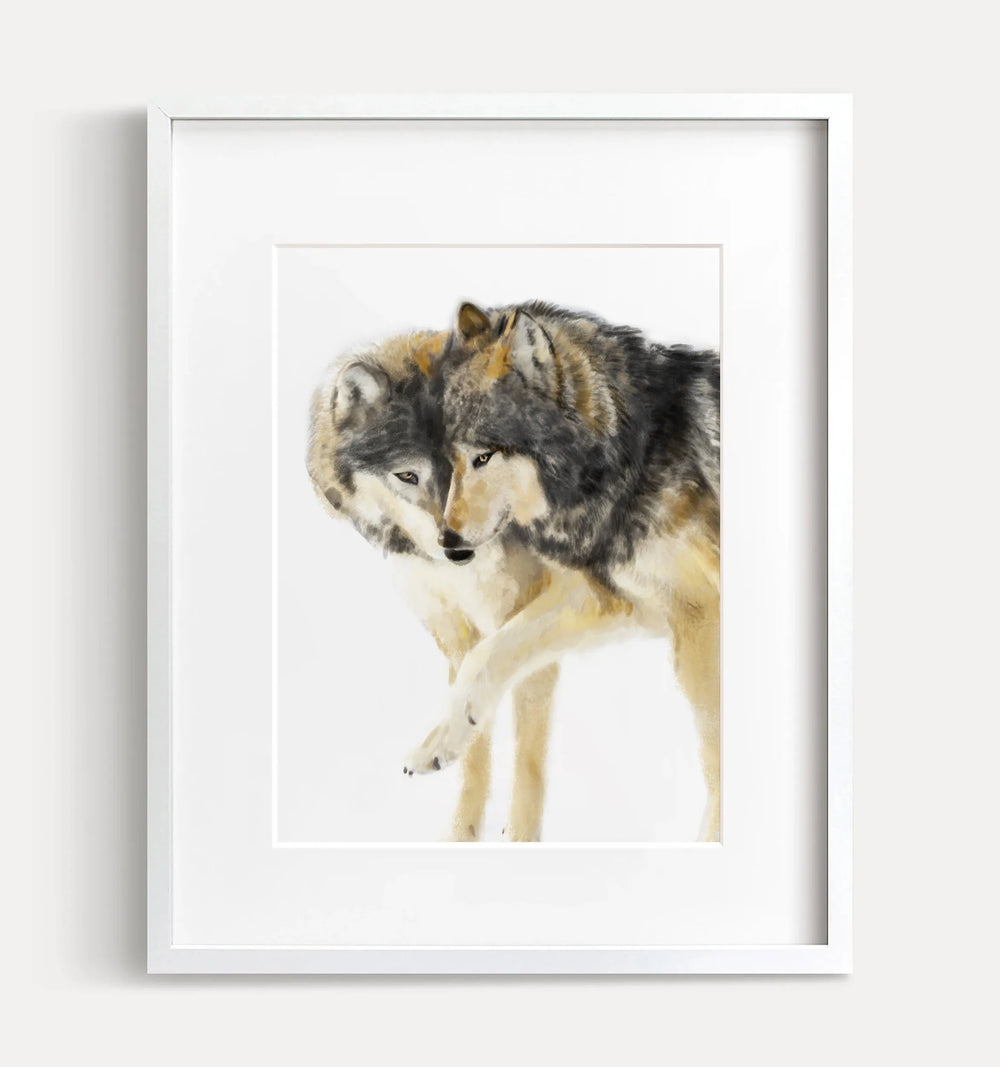 Impression d'art : Couple de loups
