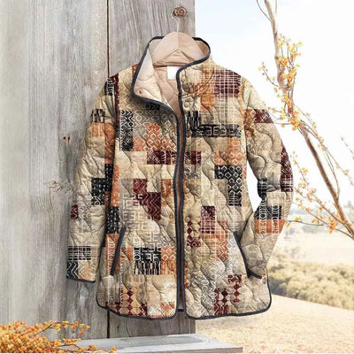 Women's Floral Digital-Printed Padded Cotton Jacket