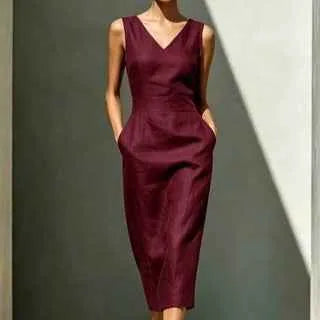 Women's Fashion Solid Color Dress – Elegant Casual Everyday Dress