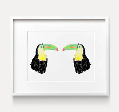 Impression d'art d'oiseau toucan