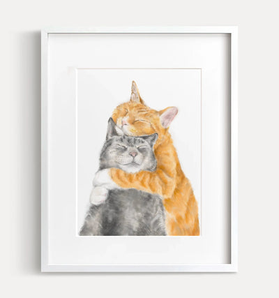 Cats in Love Art Print