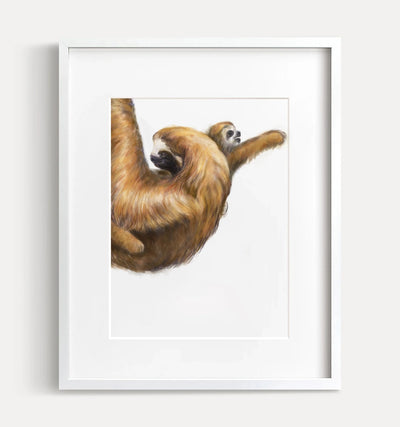 Impression d'art : Bébé paresseux et sa maman