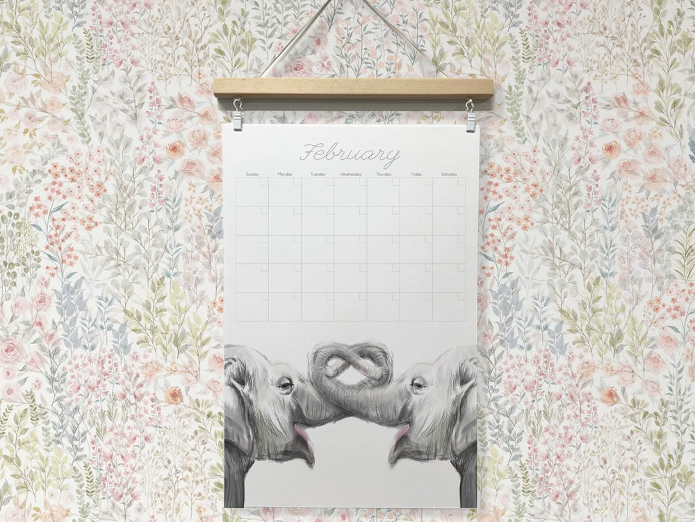 Calendrier mural extra-large sans date avec support magnétique pour affiche - Dear Love