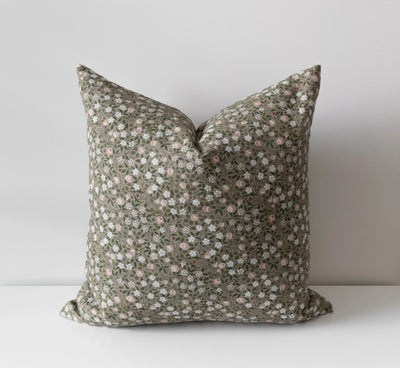 Ivy | Green Floral Pillow Cover
