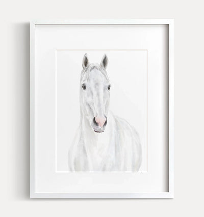 White Horse Wall Art Print