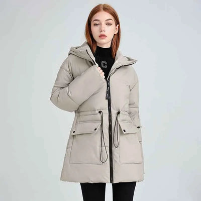 Manteau matelassé polyvalent à capuchon pour femmes en coton