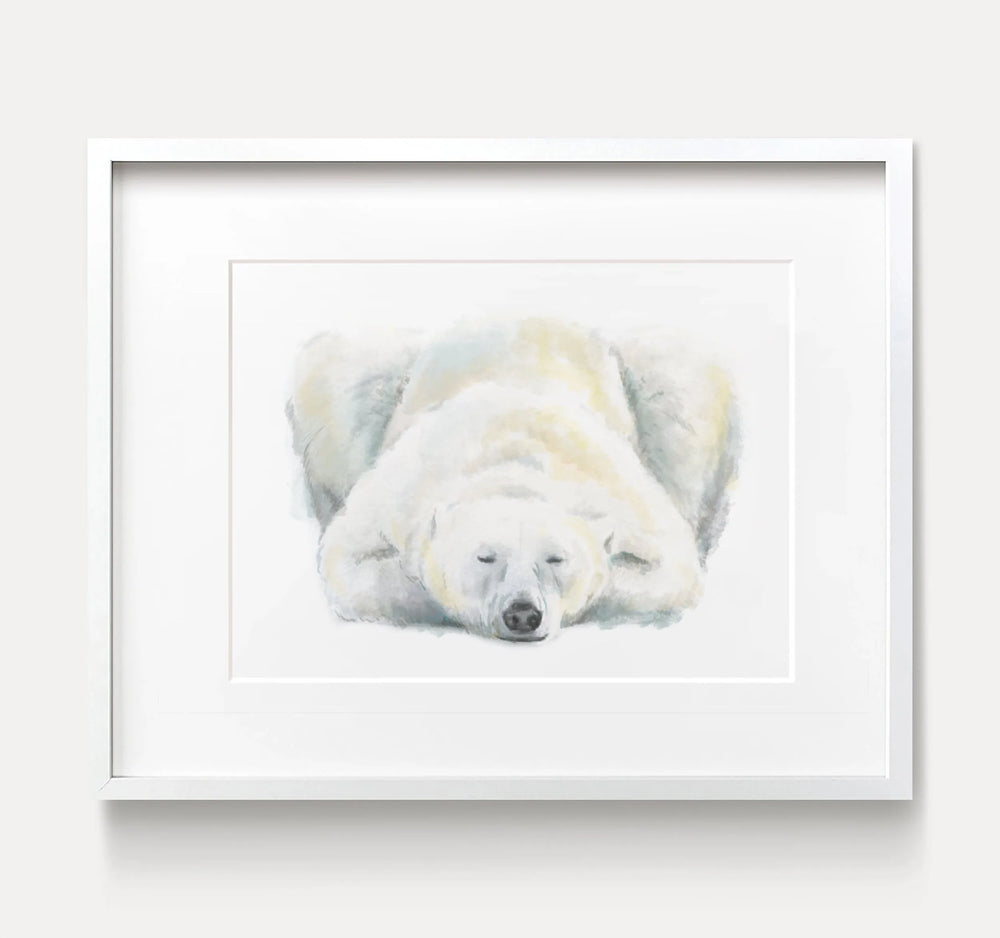 Impression d'art minimaliste Rêves sucrés de l'ours polaire