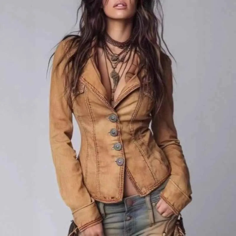 Veste cardigan ajustée pour femme avec encolure à bretelles et lacets