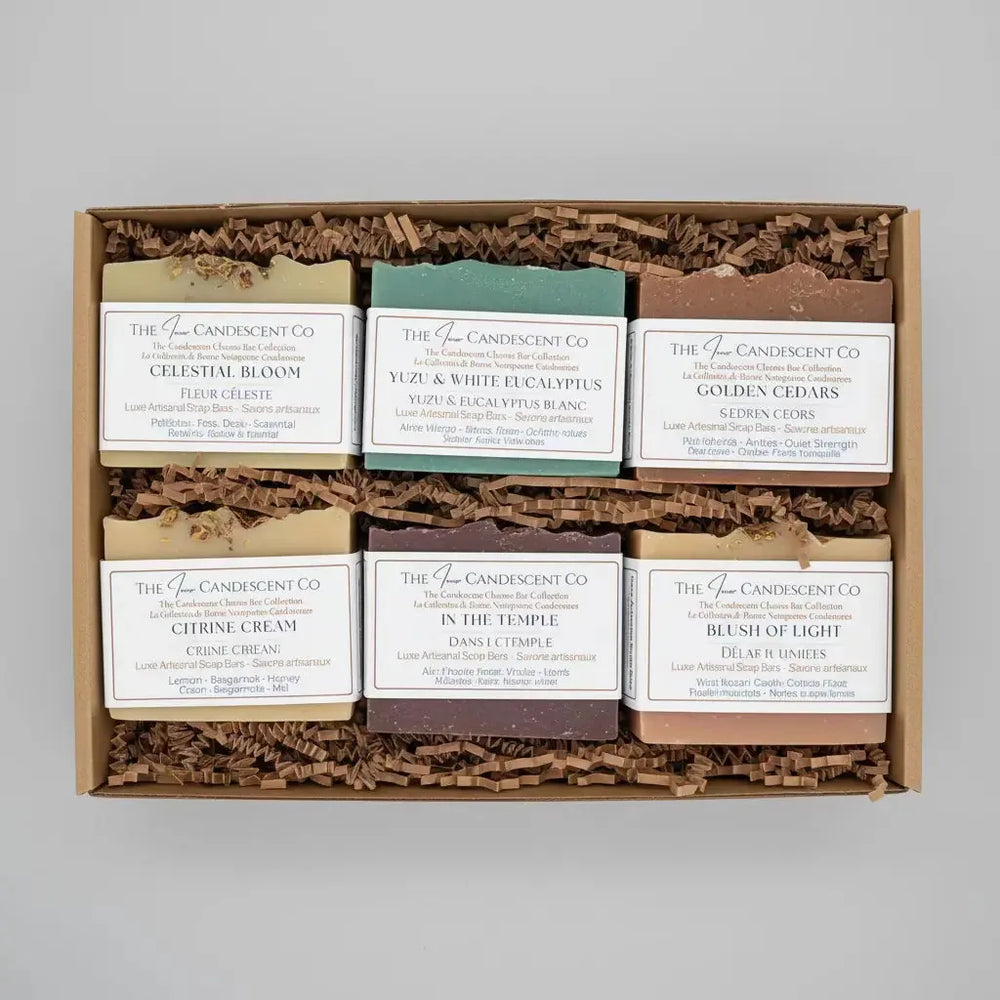 La Collection Candescent Cleanse Bar — Savons Artisanaux de Luxe — Ensemble Parfums Signature