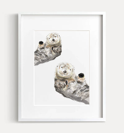 Sea Otter Watercolor Art Print