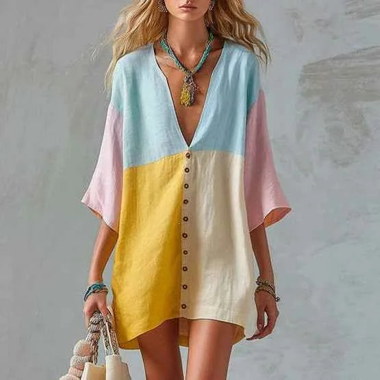 Robe courte ample pour femme – Robe courte décontractée pour l'été et le quotidien