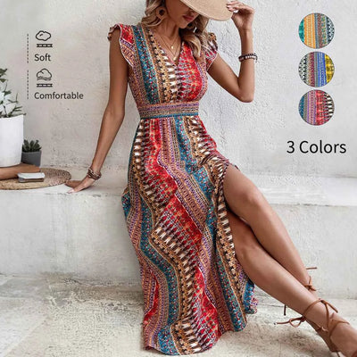 Robe Longue Évasée Décontractée pour Femme – Robe Mi-longue Ajustée Élégante pour le Quotidien et le Soir