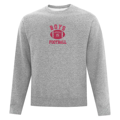 Embroidered "Boys Football" Crewneck