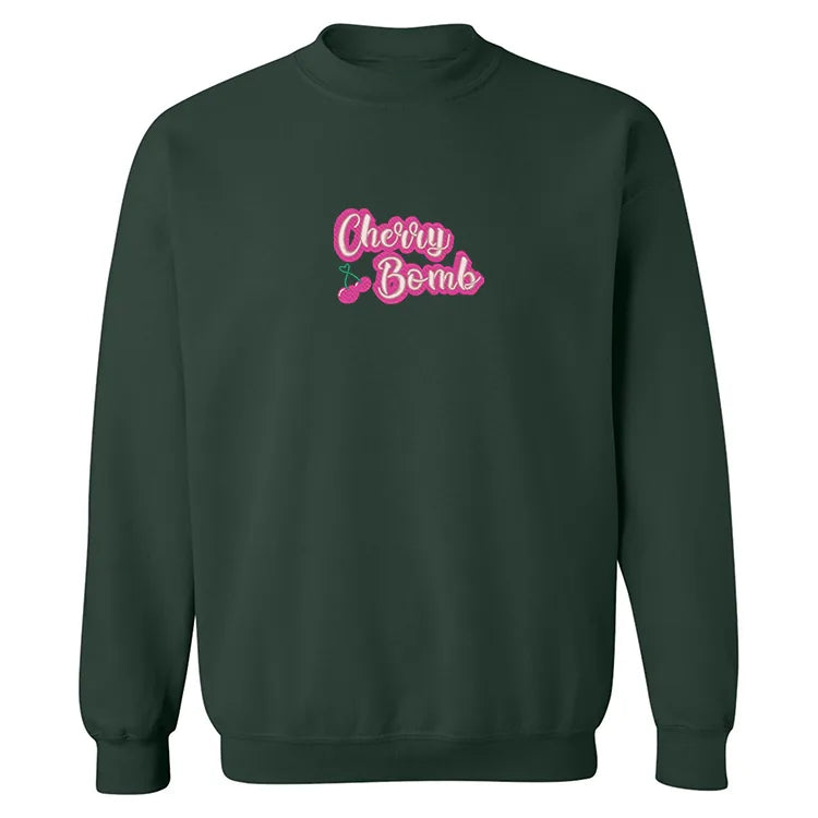 Embroidered "Cherry Bomb" Crewneck