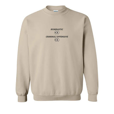 Embroidered Crewneck Side Eye Sweater