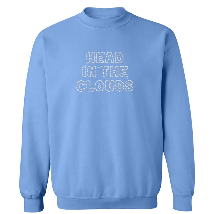 Embroidered "Head in the Clouds" Crewneck