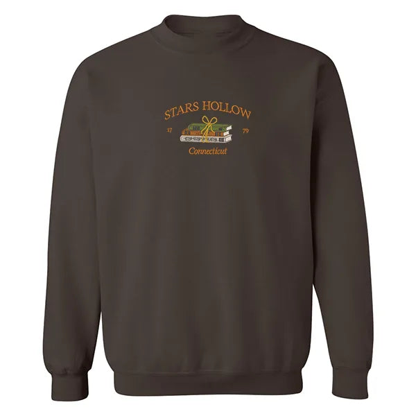 Embroidered Stars Hollow Crewneck