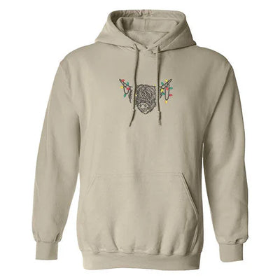 Hoodie XMAS Highland Cow Embroidered