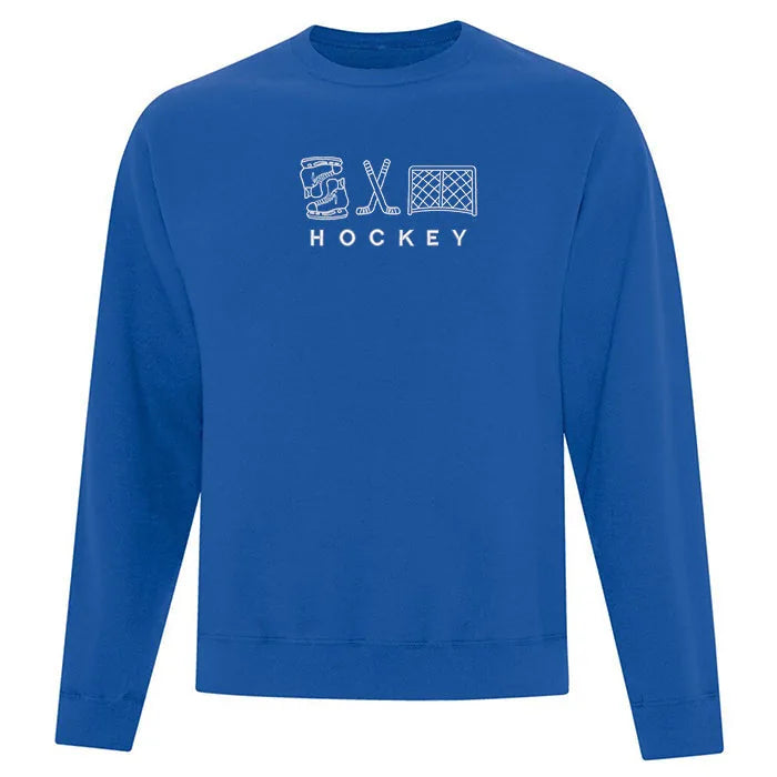 Embroidered "Hockey" Crewneck