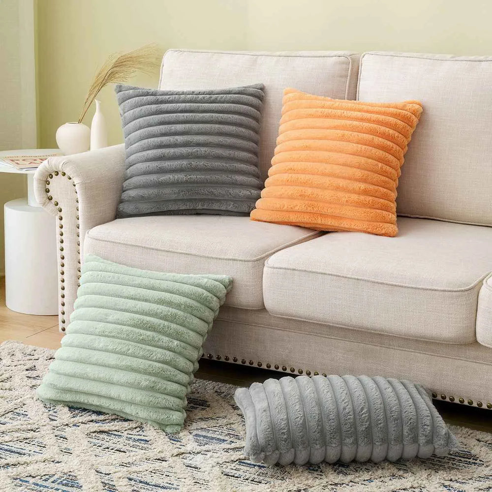 Housse de coussin moderne à rayures – Polyester pour salon et chambre à coucher