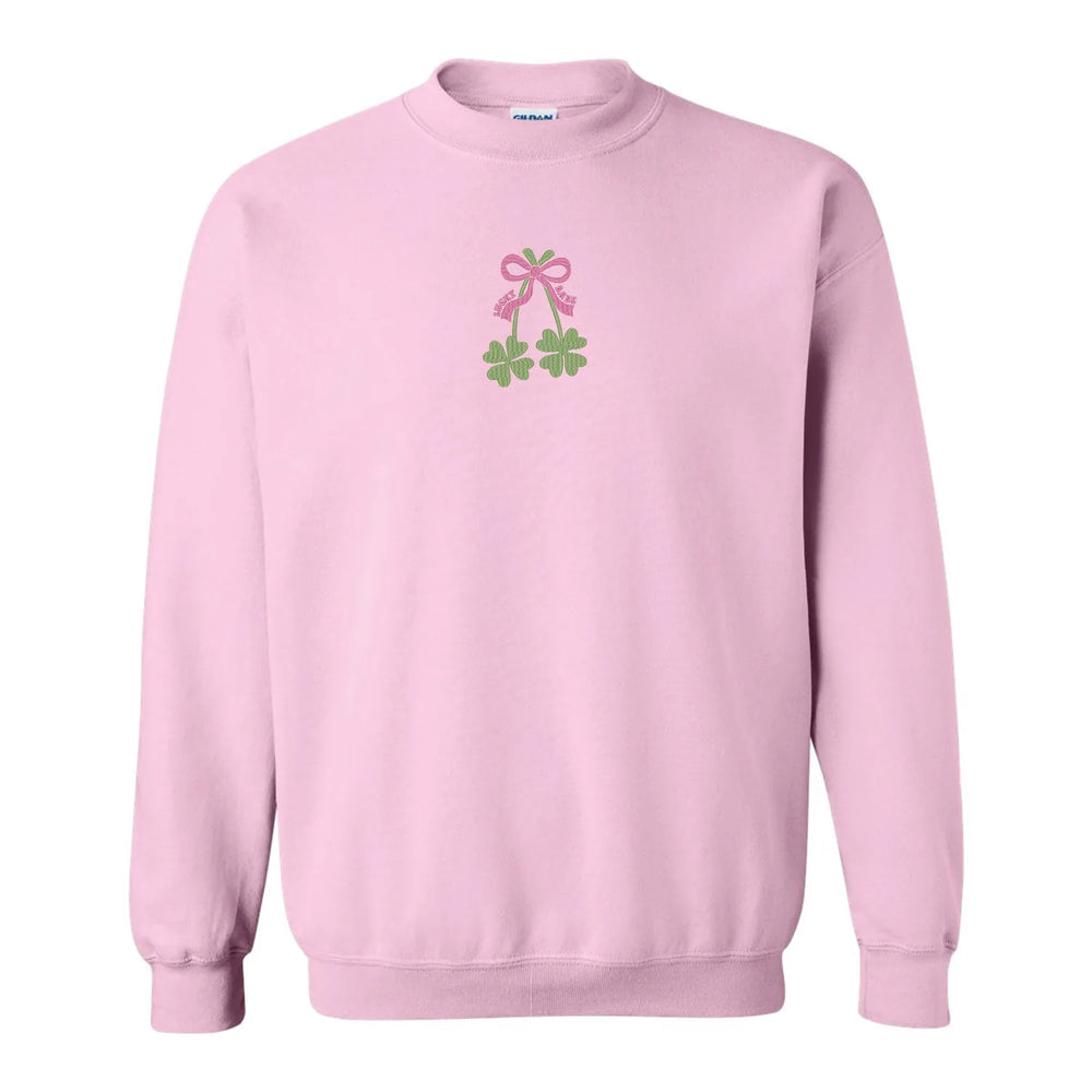 Embroidered "Lucky Babe" Crewneck