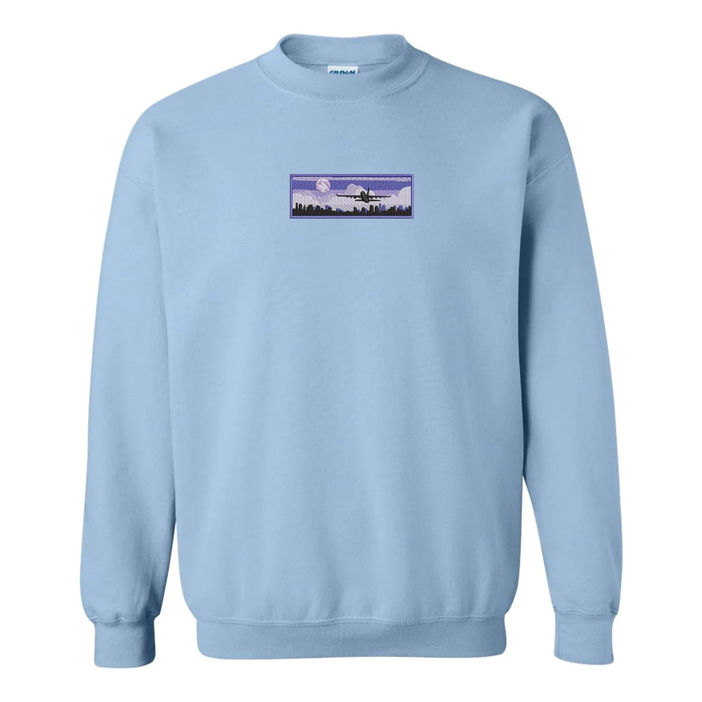 Embroidered Airplane Crewneck