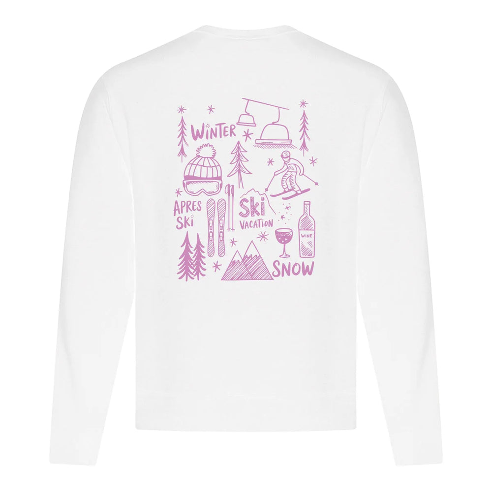 Crewneck Ski Doodles Print
