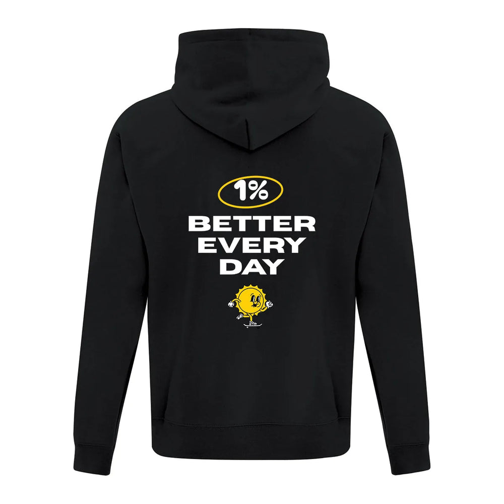 Hoodie "1% Better Everyday" Embroidered & Printed