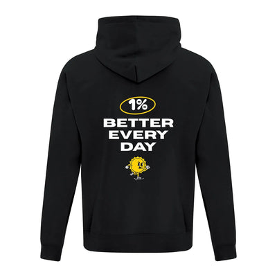 Hoodie "1% Better Everyday" Embroidered & Printed
