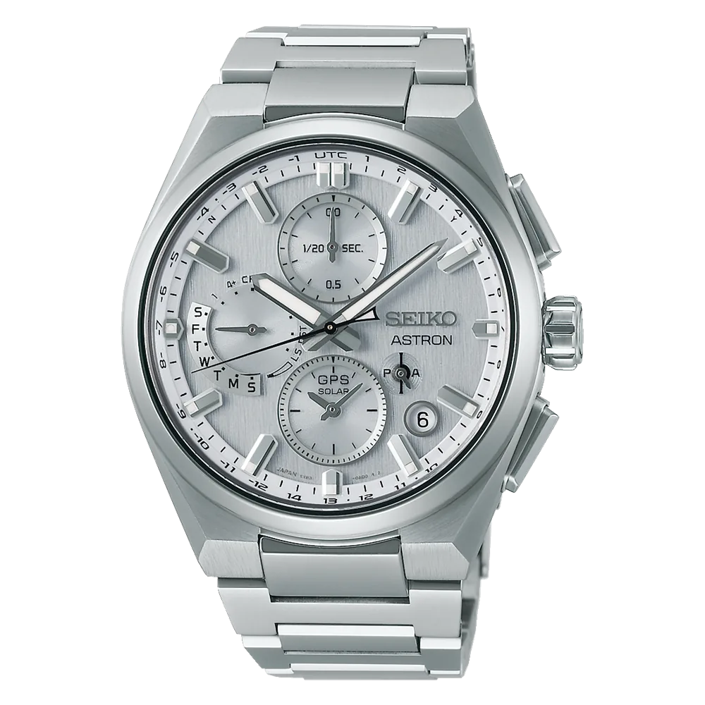 SEIKO Astron GPS Solaire Chronographe Cadran Argenté | SSH159