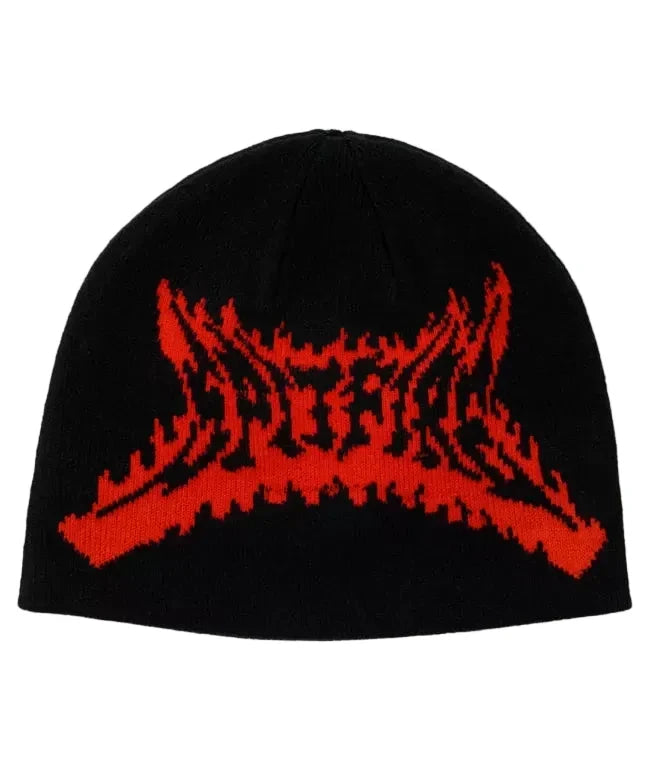 Spitfire 'Flame Out' Skull Beanie - Black/Red