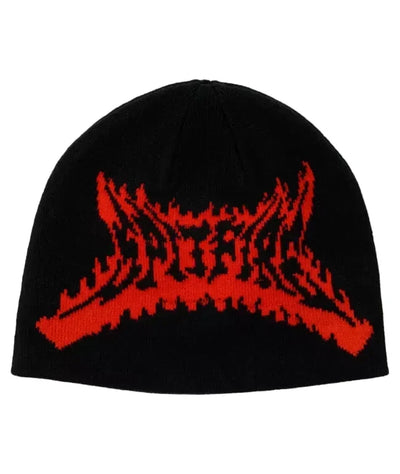 Spitfire 'Flame Out' Skull Beanie - Black/Red