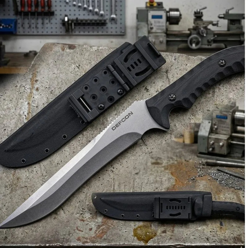 14 1/2" D2 Steel Stonewash Fixed Blade Knife