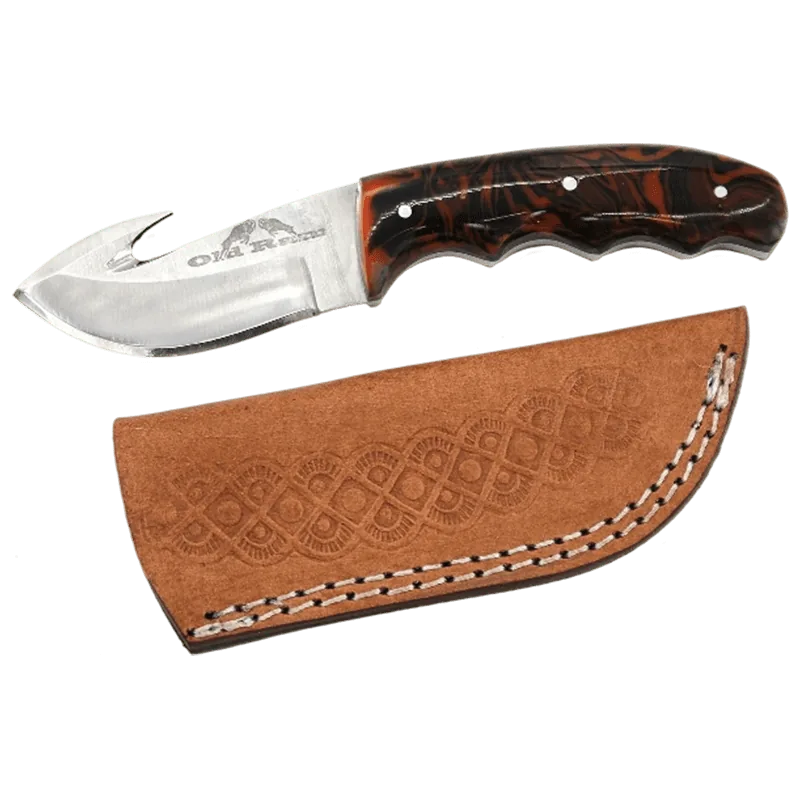 Couteau à lame fixe Old Ram 6,5" avec crochet d'éviscération