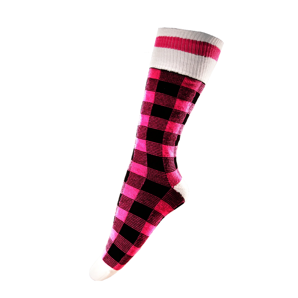 Pook Unisex Wool Socks Pink Plaid