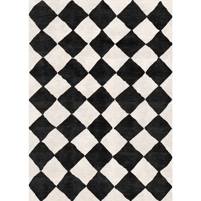 Trestres Checkered Black & Ivory Rug